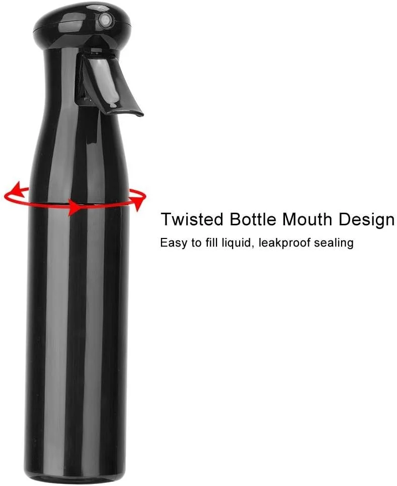 بطری اسپری مو، بطری اسپری مه پاش ریز، آبپاش مداوم برای حالت دادن مو در صبح، آرایش مو، گیاهان، نظافت، 250 میلی لیتر (مشکی)
