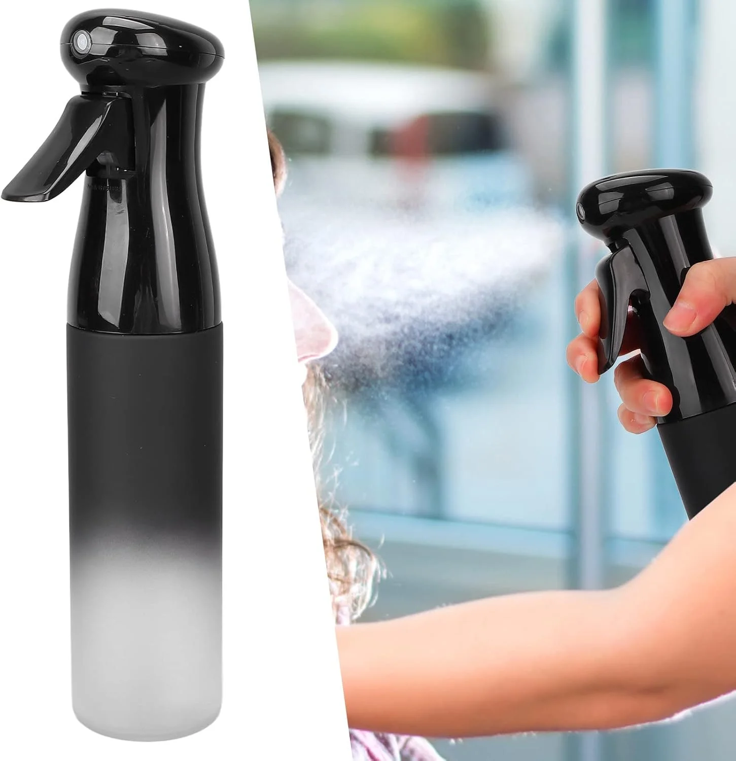 بطری اسپری مه پاش مداوم 300 میلی لیتری، آبپاش مداوم برای حالت دادن به مو، بطری اسپری آب پلاستیکی خالی، بطری اسپری مه پاش ریز مداوم، بطری اسپری خالی برای گیاهان و حالت دادن به مو