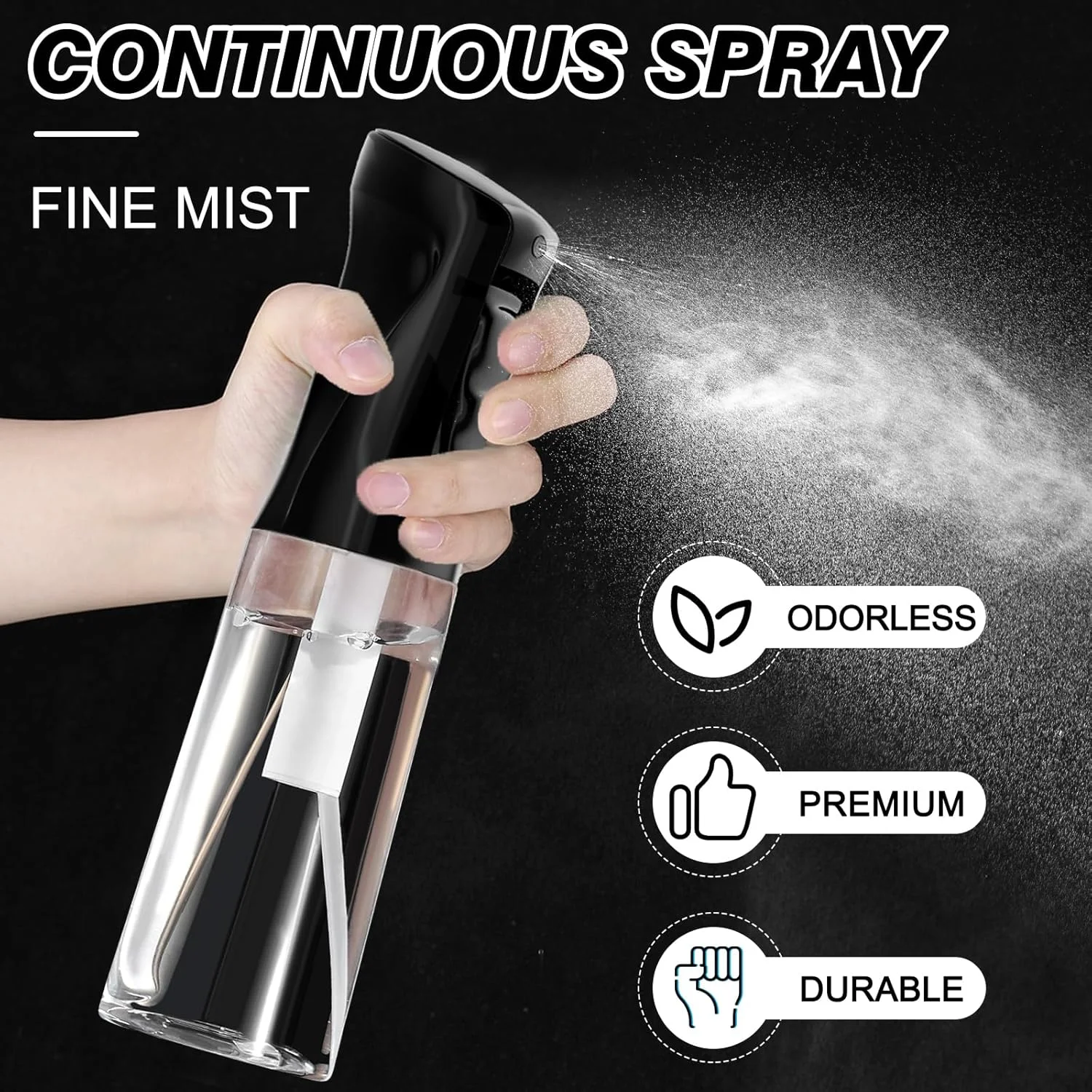 بطری اسپری مداوم مو (300 میلی لیتر) بسته 2 عددی، بطری اسپری لوازم ضروری خانه برای تمیز کردن، اسپری کننده آب بسیار ظریف خالی برای آرایش مو، گیاهان باغ، مراقبت از پوست، موهای فر، عطر و غیره