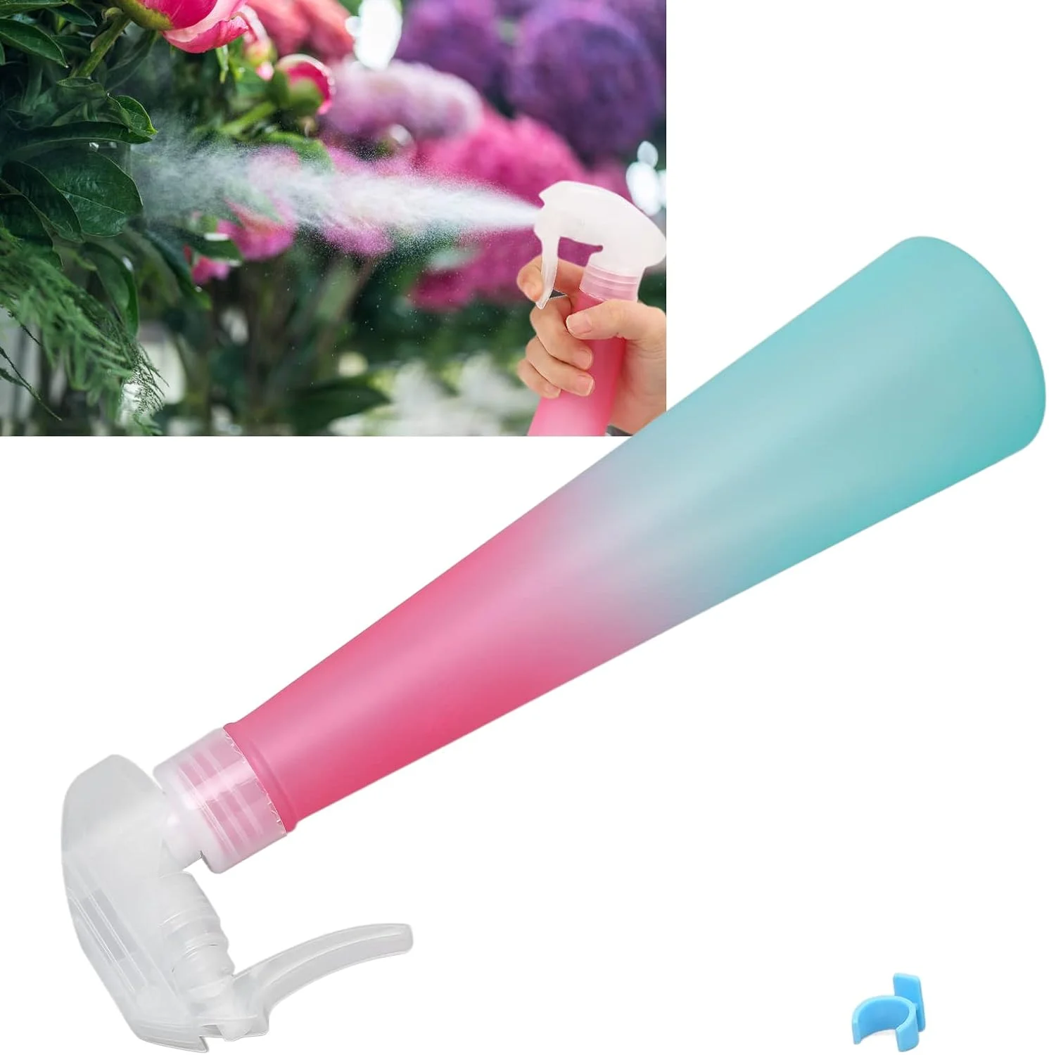 بطری اسپری مداوم قابل شارژ مجدد، بطری خالی اسپری، افشانه مه پاش ریز برای حالت دادن به مو و گیاهان، 350 میلی لیتر