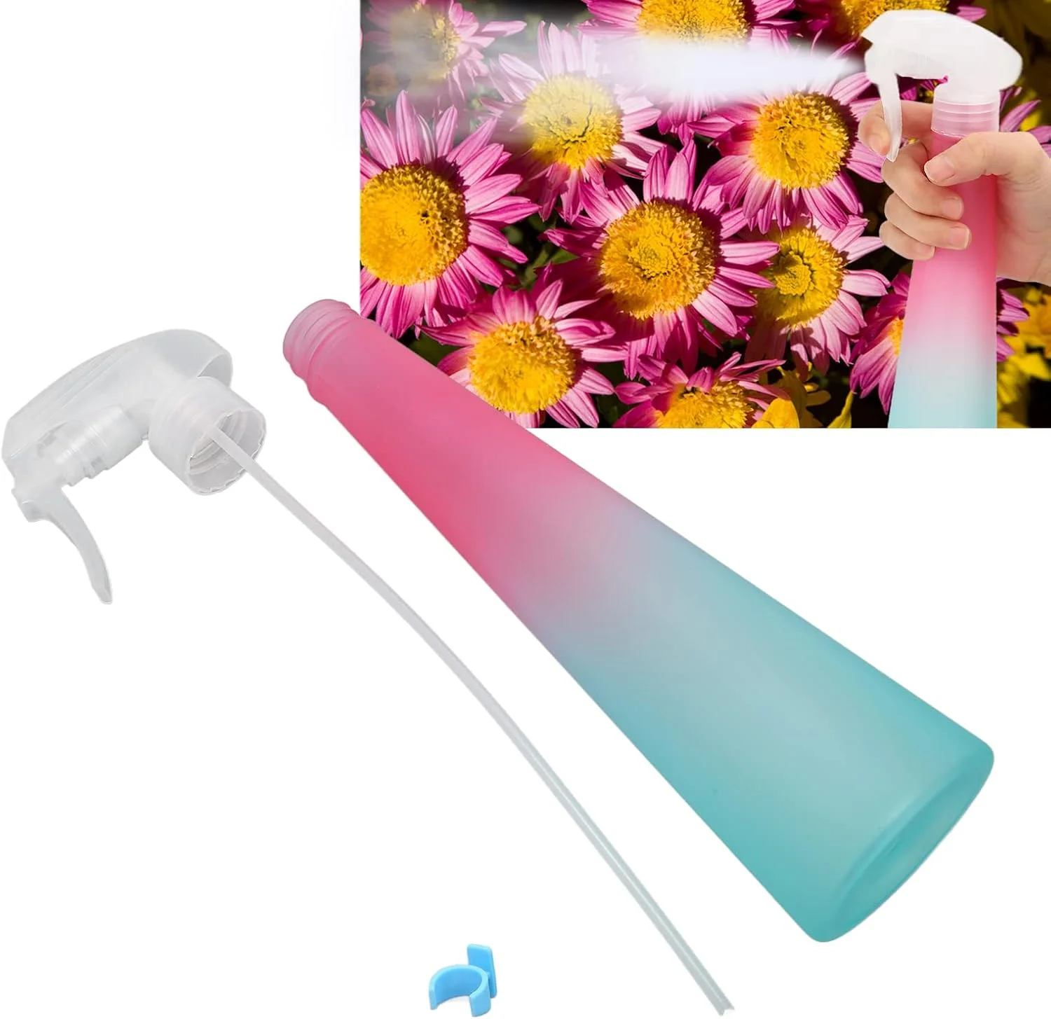 بطری اسپری مداوم قابل شارژ مجدد، بطری خالی اسپری، افشانه مه پاش ریز برای حالت دادن به مو و گیاهان، 350 میلی لیتر