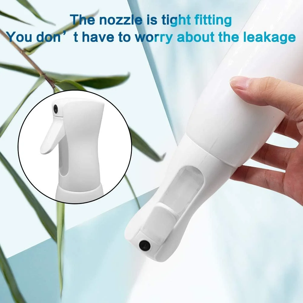 بطری اسپری مو 150 میلی لیتری، بطری اسپری مه پاش مداوم 360 درجه برای آرایشگر، بطری خالی سفید برای تمیز کردن، باغبانی و حالت دادن به مو (سفید)