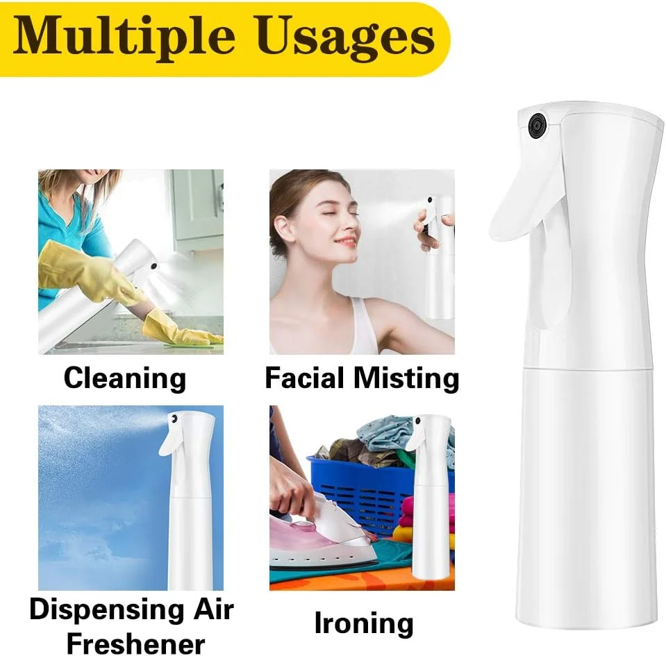 بطری اسپری مو 150 میلی لیتری، بطری اسپری مه پاش مداوم 360 درجه برای آرایشگر، بطری خالی سفید برای تمیز کردن، باغبانی و حالت دادن به مو (سفید)