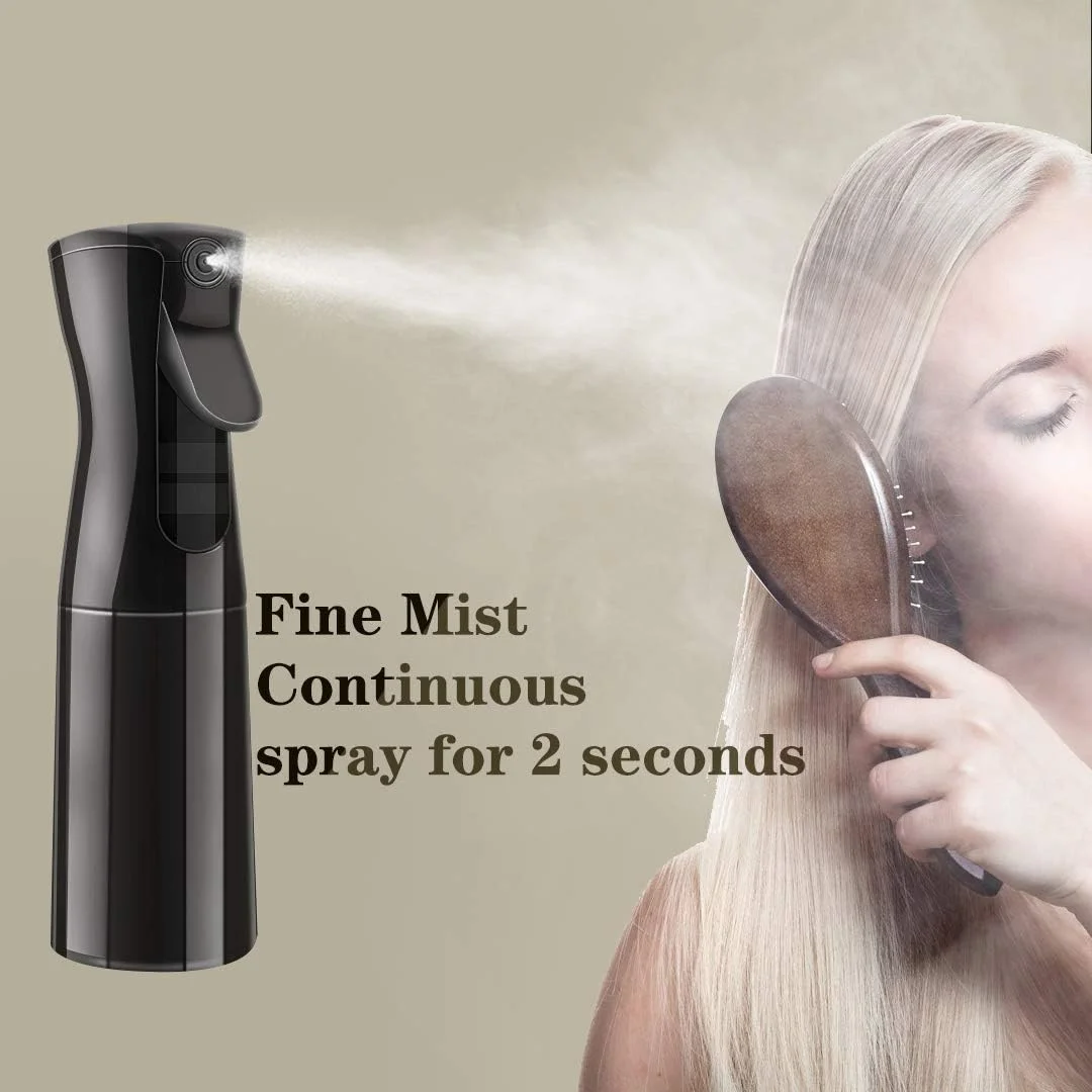 بطری اسپری مو 300 میلی لیتری، بطری اسپری پیوسته 360 درجه برای آرایشگر، بطری خالی اسپری برای تمیز کردن، باغبانی و حالت دادن به مو