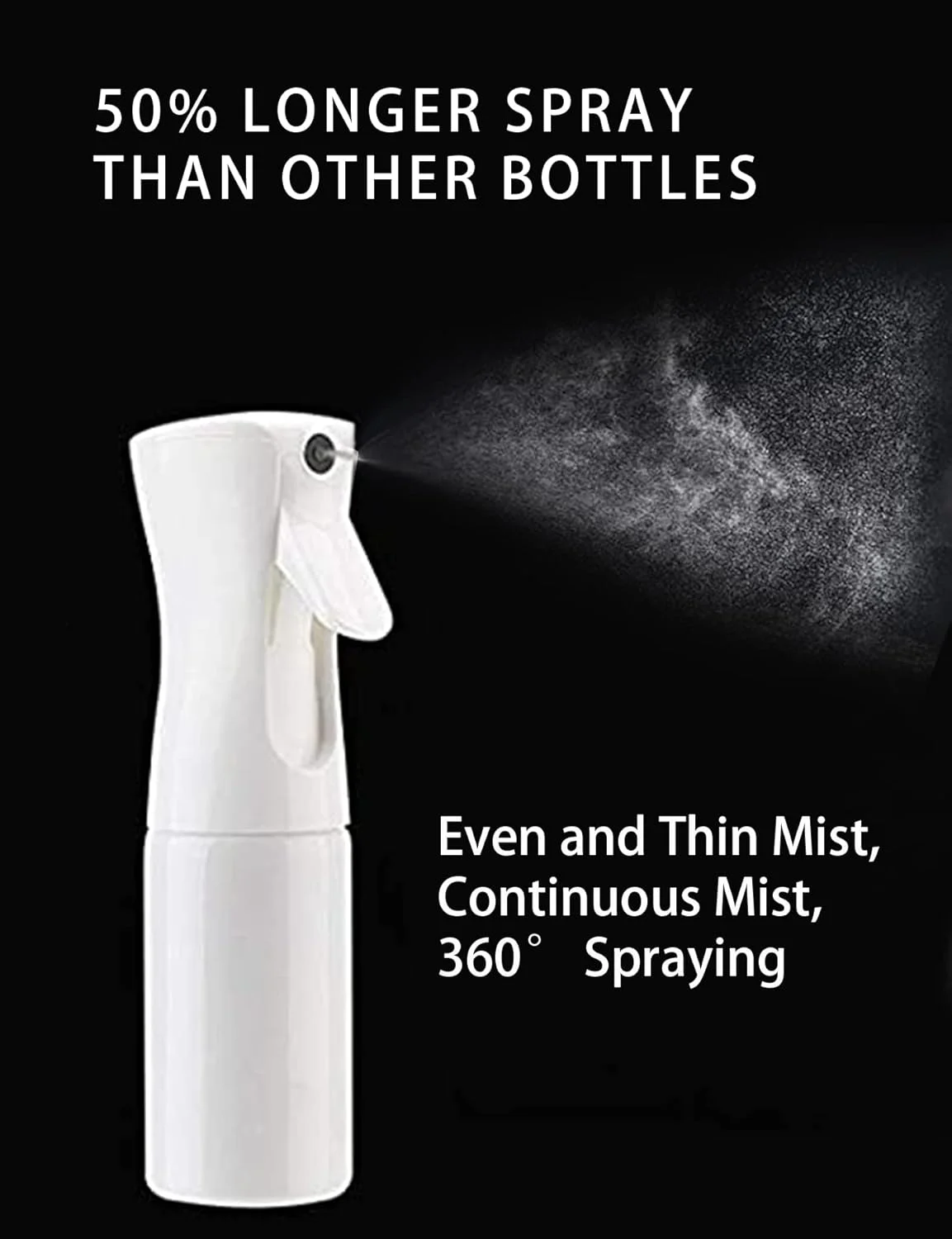 بطری آبپاش بلند با اسپری مداوم و پودری برای حالت دادن مو، گیاهان و محلول های تمیز کننده - قابل شارژ و ضد نشت (سفید (350 میلی لیتر))