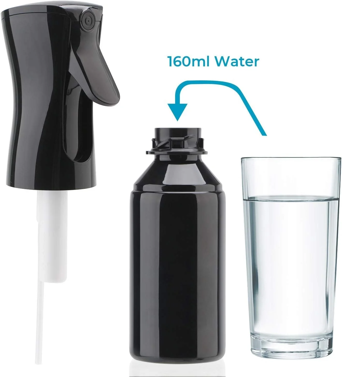 بطری اسپری مو 300 میلی لیتری، بطری اسپری پیوسته 360 درجه برای آرایشگر، بطری خالی اسپری برای تمیز کردن، باغبانی و حالت دادن به مو