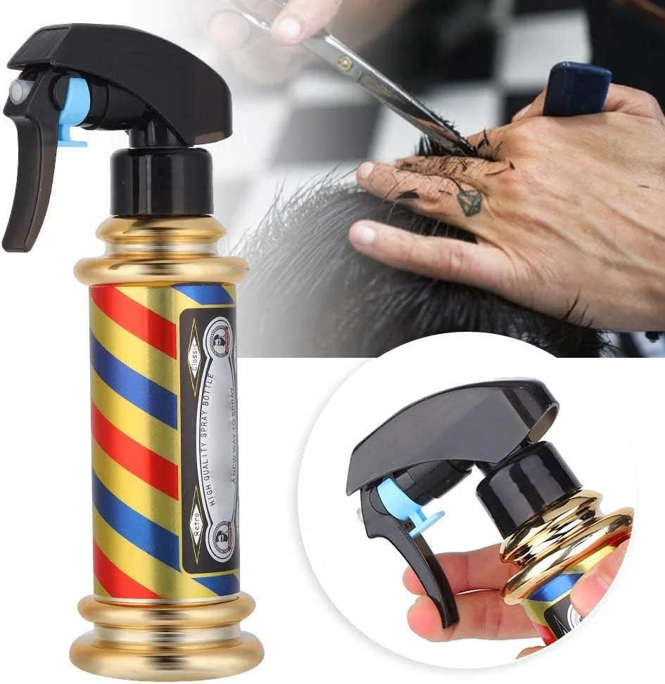 بطری اسپری آب مو، بطری اسپری مه مو، بطری اسپری مداوم برای آرایشگر، بطری اسپری خالی برای تمیز کردن، باغبانی، حالت دادن به مو (طلایی)