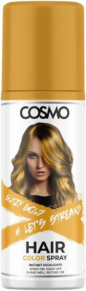 اسپری رنگ موی طلایی براق Cosmo Glitzy، ۱۰۰ میلی لیتر