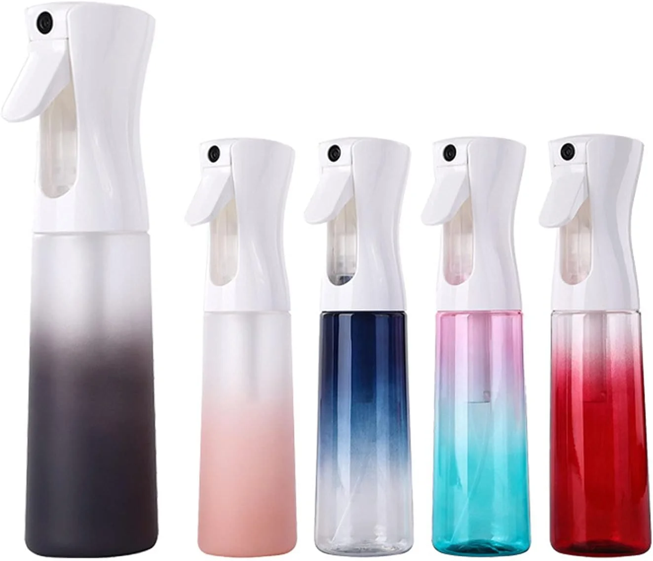 بطری اسپری مو CRTGW، بطری خالی اسپری آب پیوسته، بطری اسپری موی فر با مه پاش ریز برای حالت دادن به مو، گیاهان، 300 میلی لیتر - صورتی گرادیانی