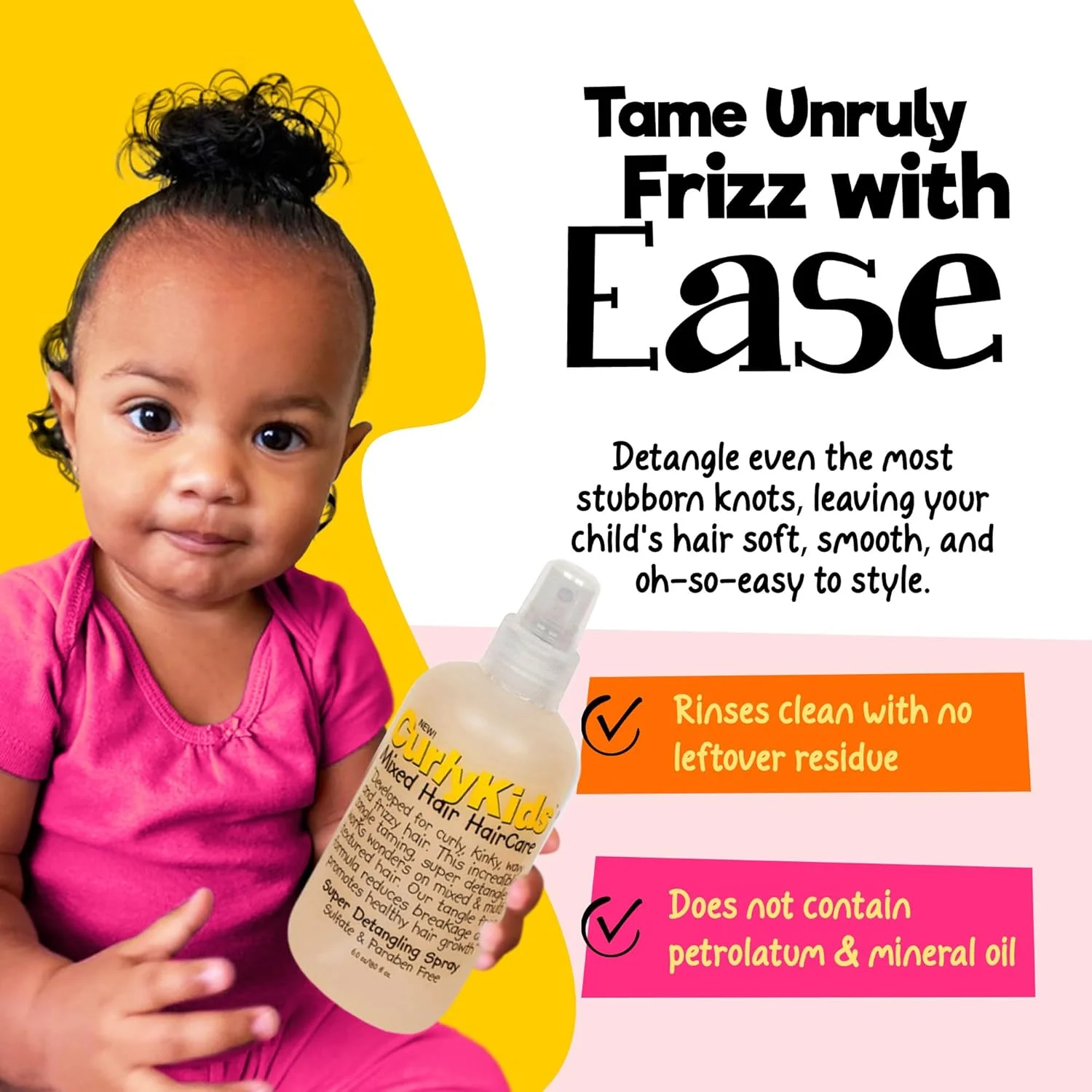 اسپری باز کننده گره مو CurlyKids مناسب موهای فر، 177 میلی لیتر اسپری باز کننده گره مو CurlyKids مناسب موهای فر، 177 میلی لیتر