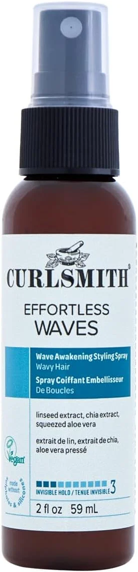 اسپری حالت دهنده موهای موج دار Curlsmith - سبک و مرطوب کننده، کاهش دهنده وز، ظاهر طبیعی، برای موهای موج دار و فر، وگان (59ml/2fl oz) سایز سمپل یا مسافرتی