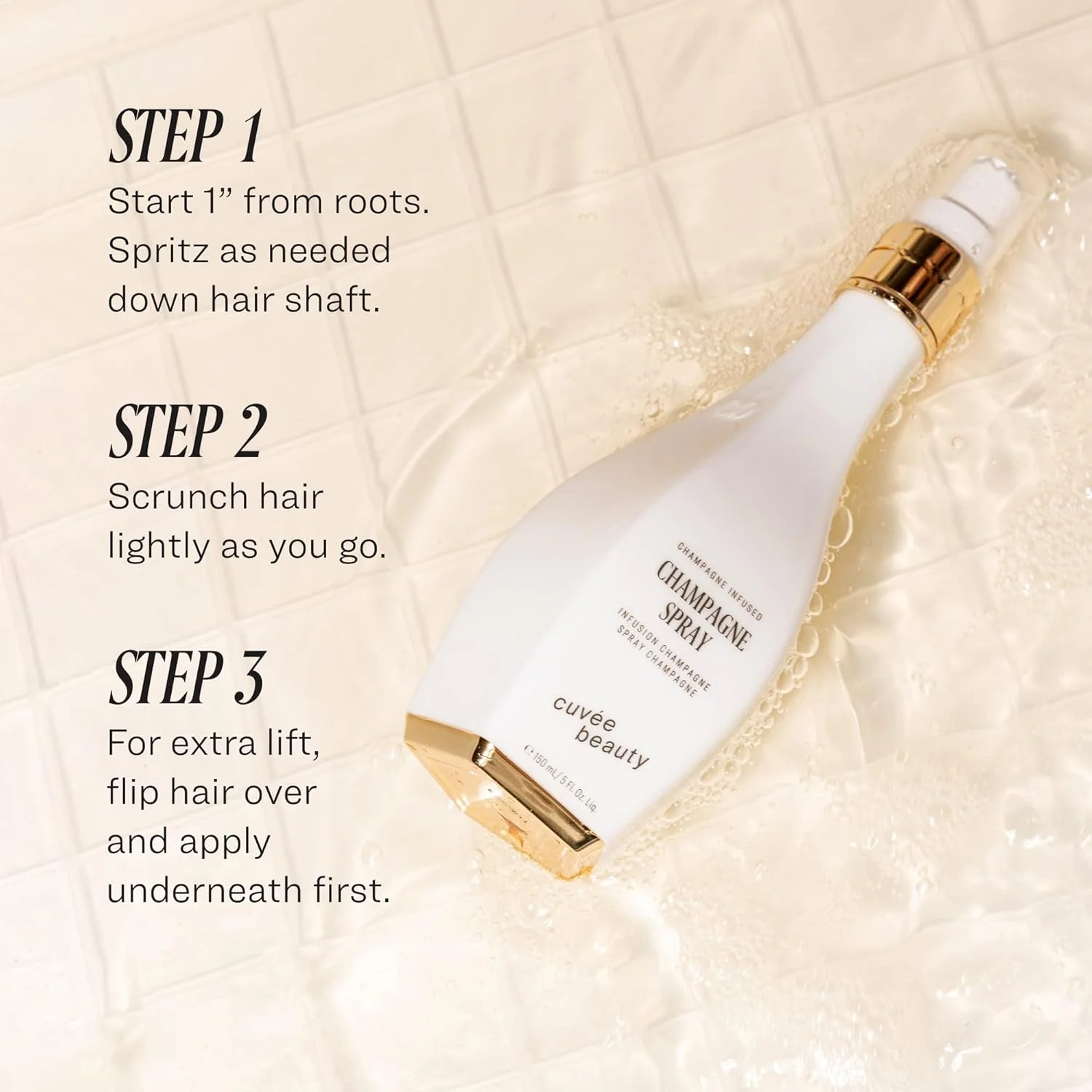 اسپری موی شامپاین کووی بیوتی - اسپری حاوی شامپاین با سایز مسافرتی برای نرم کردن مو، افزایش درخشندگی و حجم مو - محافظ رنگ مو، فاقد پارابن - 50 میلی لیتر اسپری موی شامپاین کووی بیوتی - اسپری حاوی شامپاین با سایز مسافرتی برای نرم کردن مو، افزایش درخشندگی و حجم مو - محافظ رنگ مو، فاقد پارابن - 50 میلی لیتر