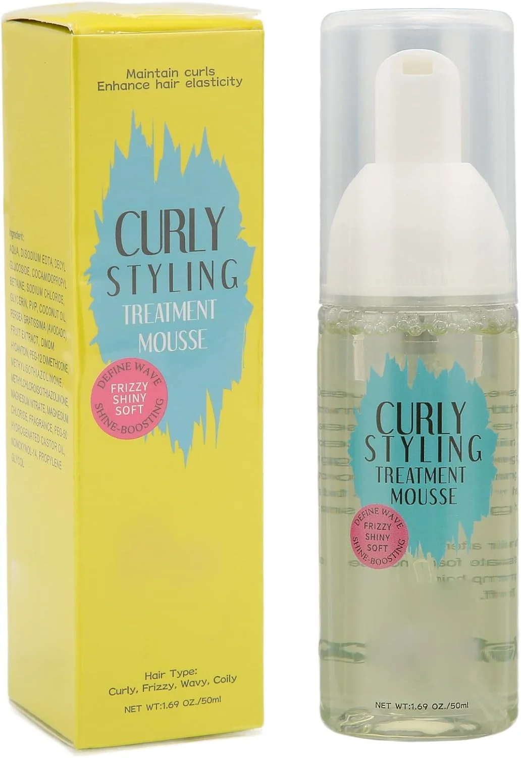 اسپری موی فر، موس فر کننده، اسپری طراوت بخش، مغذی و مرطوب کننده موی فر برای حالت دادن، 50 میلی لیتر اسپری موی فر، موس فر کننده، اسپری طراوت بخش، مغذی و مرطوب کننده موی فر برای حالت دادن، 50 میلی لیتر