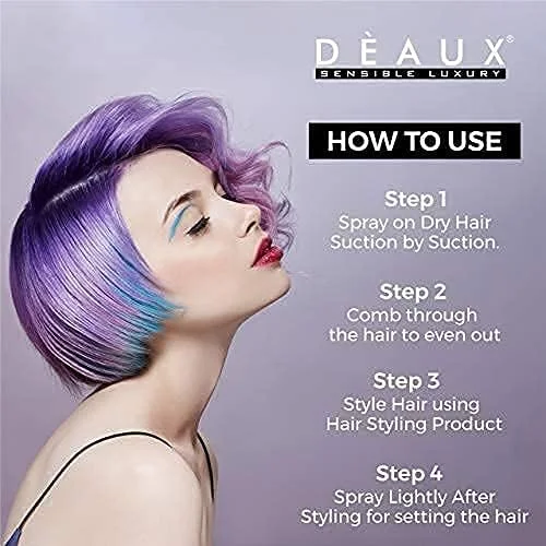 اسپری محافظت از حرارت و رنگ مو DEAUX حاوی روغن آرگان مراکشی، کراتین، رزماری، ویتامین E و B5، حجم 200 میلی لیتر (کلکسیون لوکس)