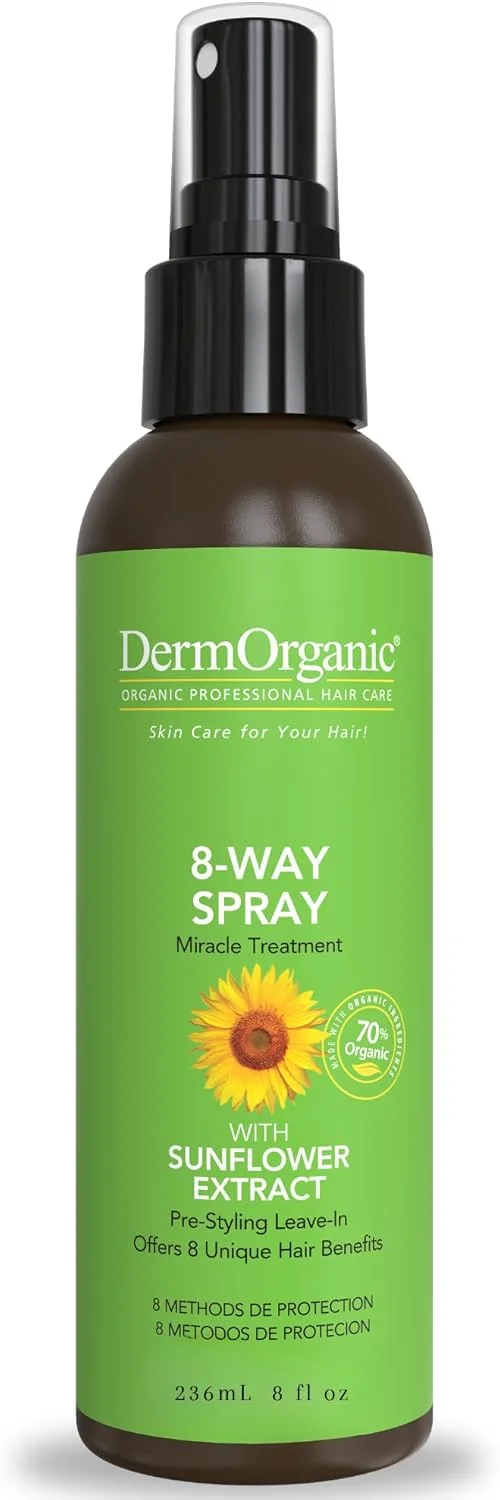 اسپری محافظ حرارتی مو 8 کاره DermOrganic حاوی عصاره آفتابگردان، 150 میلی لیتر اسپری محافظ حرارتی مو 8 کاره DermOrganic حاوی عصاره آفتابگردان، 150 میلی لیتر