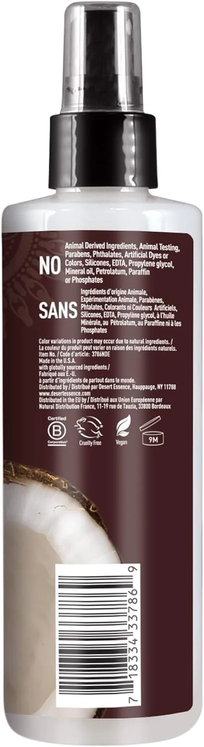 اسپری محافظت کننده مو در برابر حرارت و وز مو نارگیل دزرت اسنس، 237 میلی لیتر