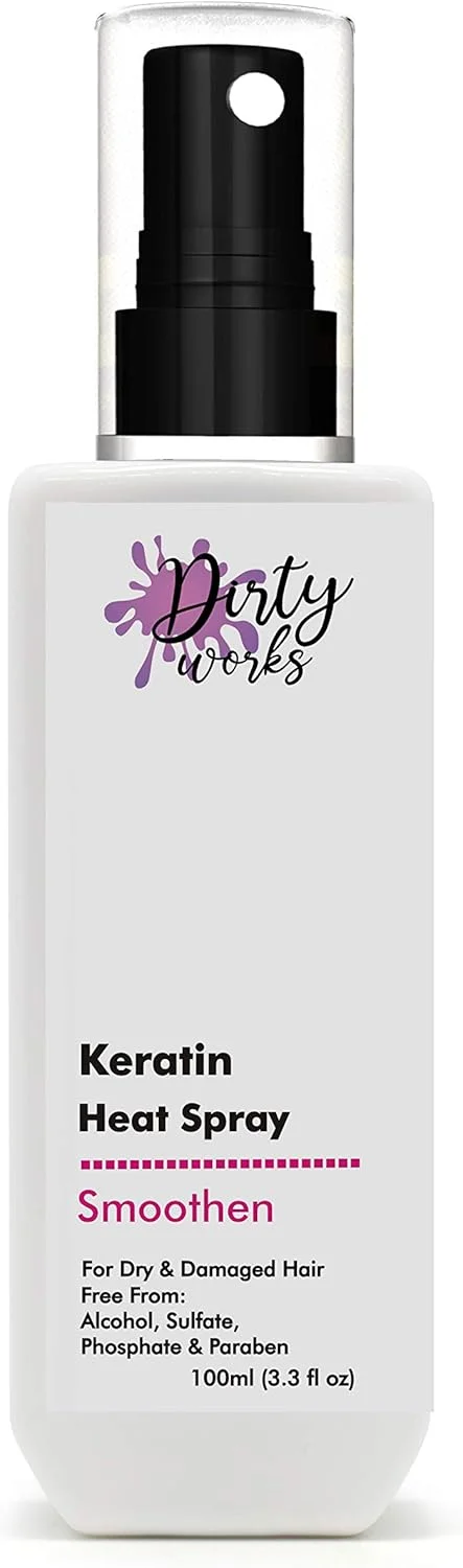 اسپری محافظ حرارتی مو حاوی کراتین هیدرولیز شده و ویتامین ای Dirty Works | اسپری حالت دهنده مو | مناسب موهای معمولی تا خشک و وز 100 میلی لیتر اسپری محافظ حرارتی مو حاوی کراتین هیدرولیز شده و ویتامین ای Dirty Works | اسپری حالت دهنده مو | مناسب موهای معمولی تا خشک و وز 100 میلی لیتر