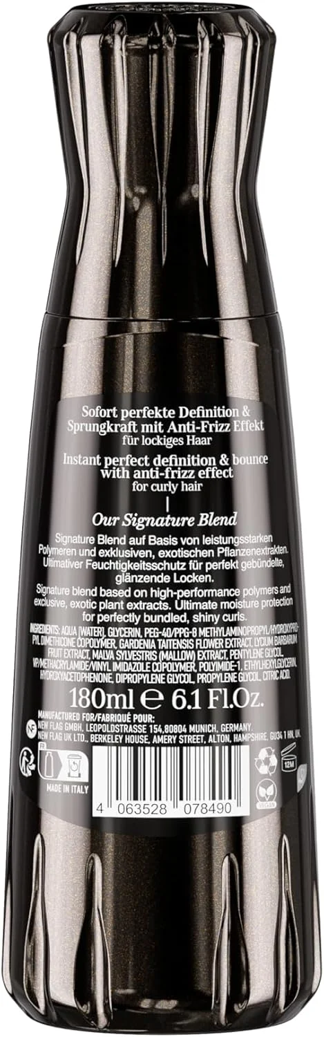 اسپری حالت دهنده موی فر نکی مدل Diamond Glass، حجم 180 میلی لیتر - فر های مشخص، حالت ارتجاعی ماندگار، محافظت از رطوبت، درخشش بی نظیر، ساخت ایتالیا