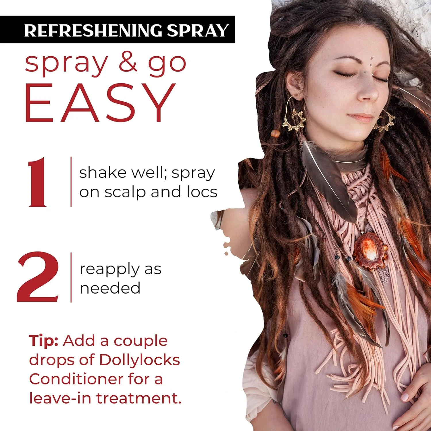 اسپری طراوت بخش موی سر حرفه ای Dollylocks - محصولات مراقبت از موی گیاهی، اسپری طراوت بخش پوست سر و مو بدون ایجاد رسوب و سولفات، رزماری نعناع، 240 میلی لیتر