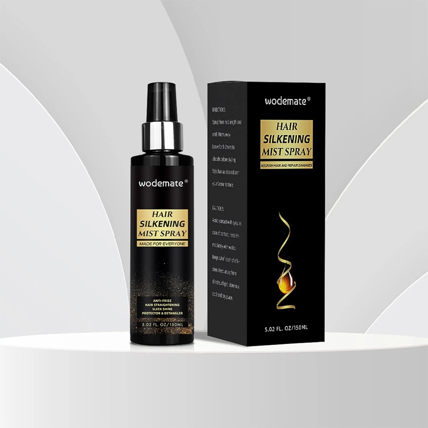 اسپری محافظ حرارت مو، نرم کننده بدون نیاز به آبکشی، اسپری سبک کراتین صاف کننده و ضد وز برای مو و کلاه گیس مصنوعی، 150 میلی لیتر