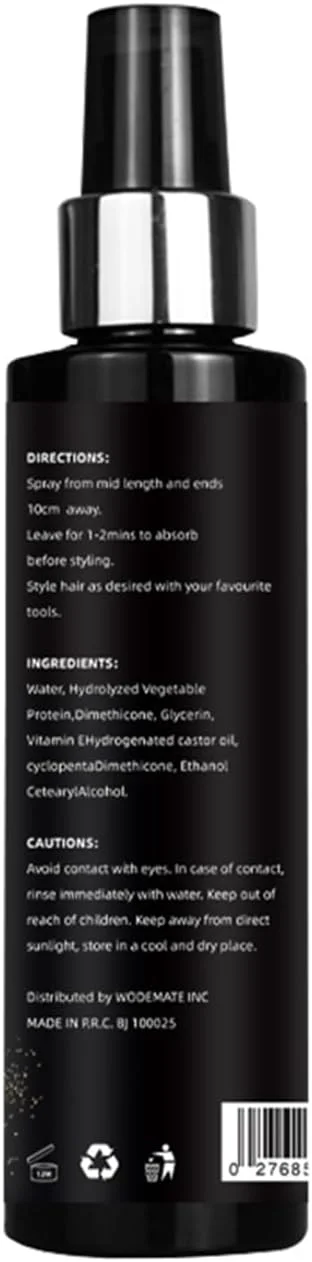 اسپری محافظ حرارت مو، نرم کننده بدون نیاز به آبکشی، اسپری سبک کراتین صاف کننده و ضد وز برای مو و کلاه گیس مصنوعی، 150 میلی لیتر