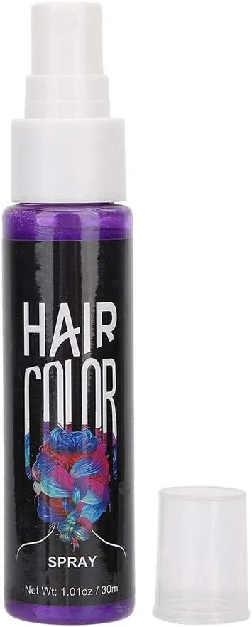 اسپری رنگ موی موقت، حالت دهنده سریع مو، تغییر رنگ مو برای مهمانی ها و رویدادهای دوستانه - بنفش