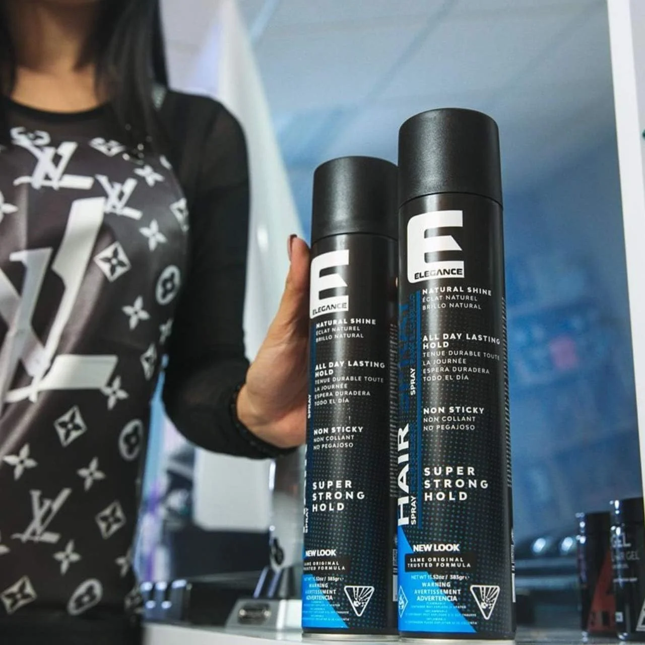 اسپری مو مردانه Elegance - آبی، 400 میلی لیتر | نگهدارندگی قوی، درخشش طبیعی، خشک شدن سریع