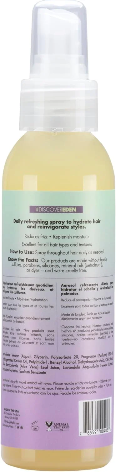 اسپری طراوت بخش آلوئه ورا و اسطوخودوس EDEN BodyWorks (۱۱۸ میلی لیتر) - اسپری موی سبک و ضد وز برای انواع مو