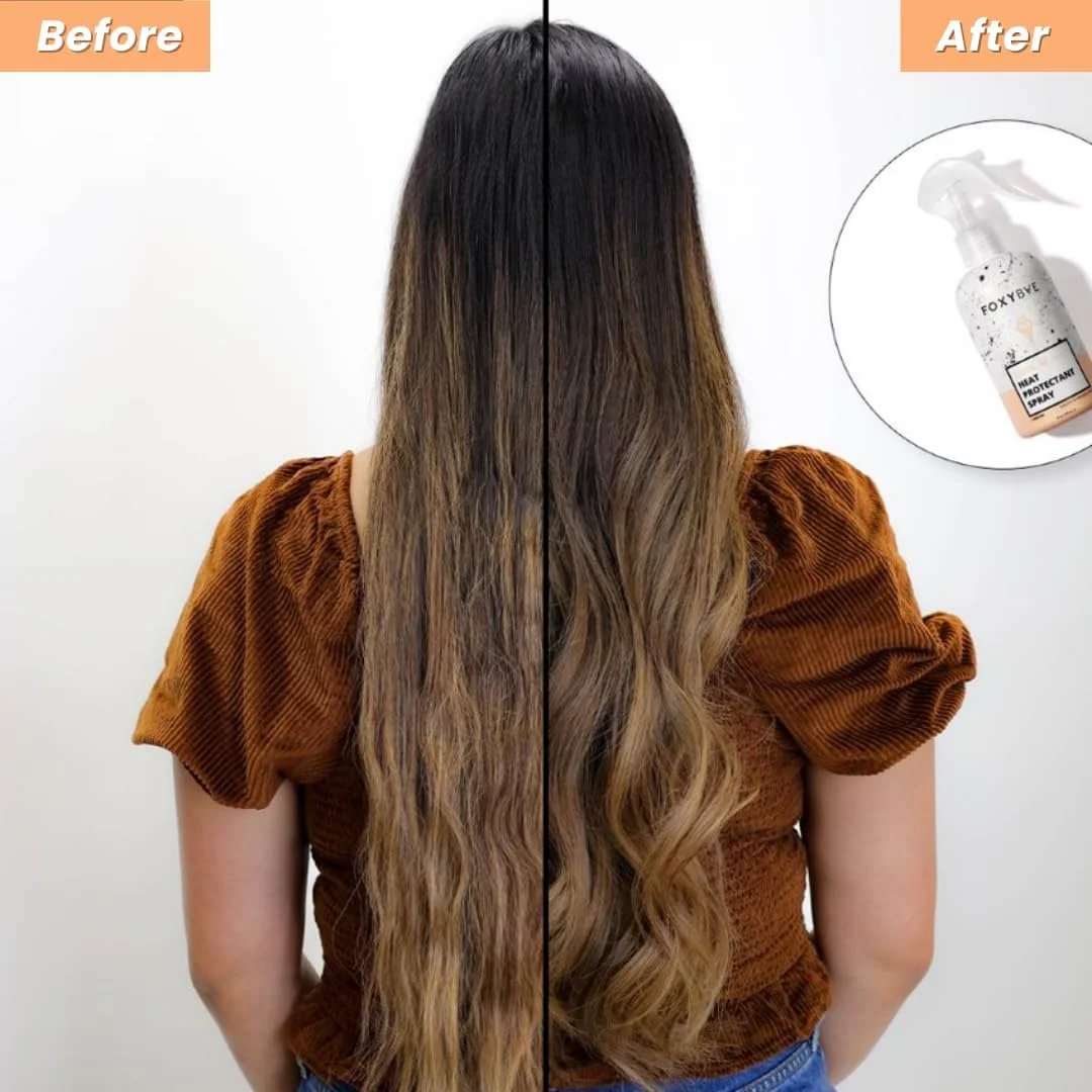اسپری محافظ حرارت مو FoxyBae Cool AF - اسپری مرطوب کننده و محافظ حرارت مو حاوی بیوتین برای رشد مو، بهترین اسپری ضد وز برای موهای آسیب دیده، شکننده و دارای موخوره 236 میلی لیتر