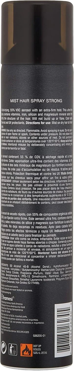 اسپری مو فرامسی BY Lava Mist، اسپری مو با قدرت نگهدارندگی قوی برای موهای رنگ شده، 283 گرم