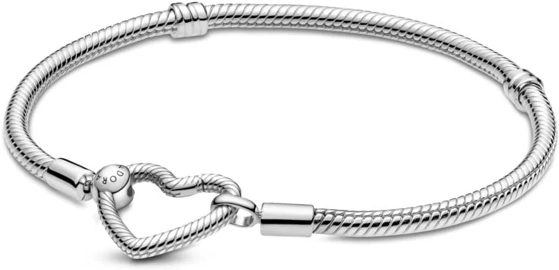 دستبند زنجیری ماری قفل قلبی نقره استرلینگ زنانه پاندورا Moments