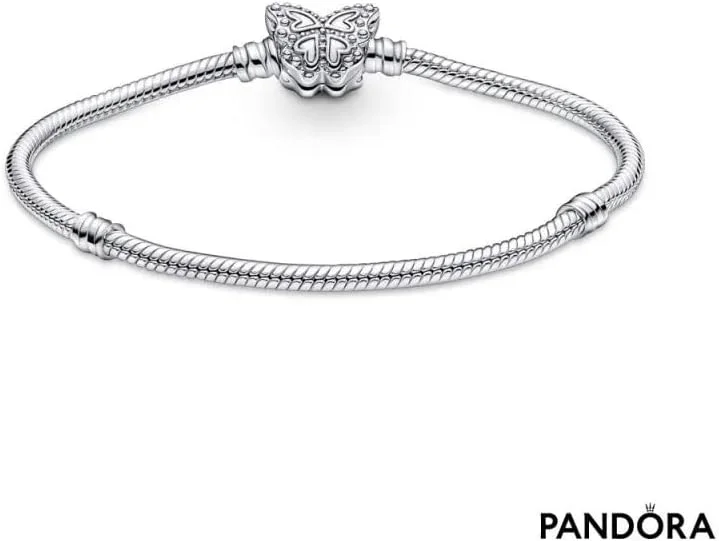 دستبند زنجیری ماری قفل پروانه ای پاندورا Moments دستبند زنجیری ماری قفل پروانه ای پاندورا Moments