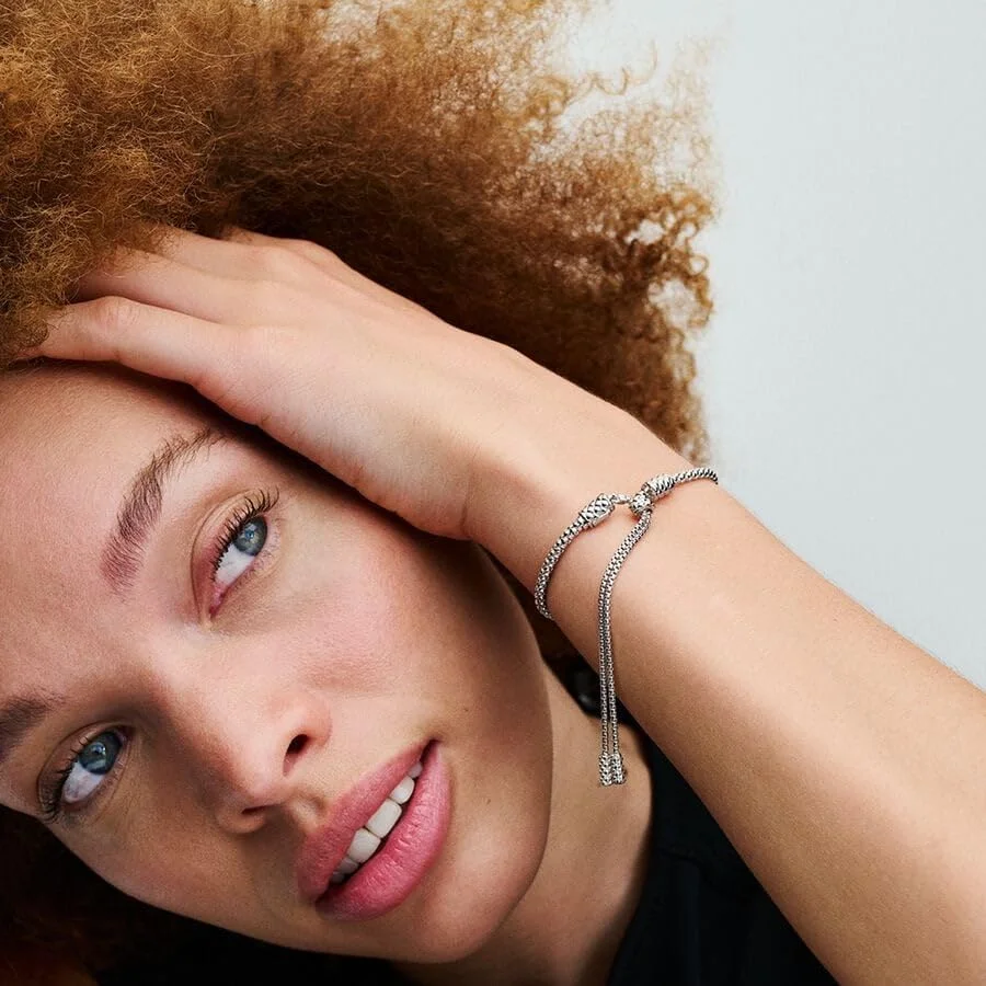 دستبند نقره ای پاندورا 593090C00-2، نقره ای