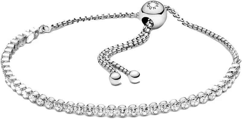 دستبند بی زمان پاندورا، نقره استرلینگ رودیوم اندود شده، با زیرکونیای مکعبی شفاف