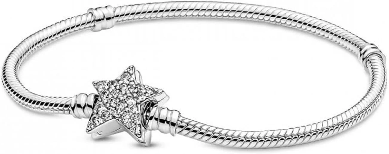 دستبند زنانه پاندورا مدل 599639C01 با قفل ستاره ای نقره ای