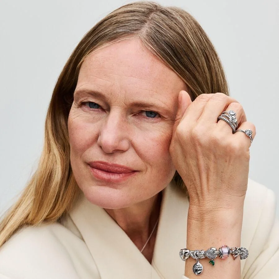 دستبند زنجیری ماری پاندورا Moments از نقره استرلینگ با قفل گل رز