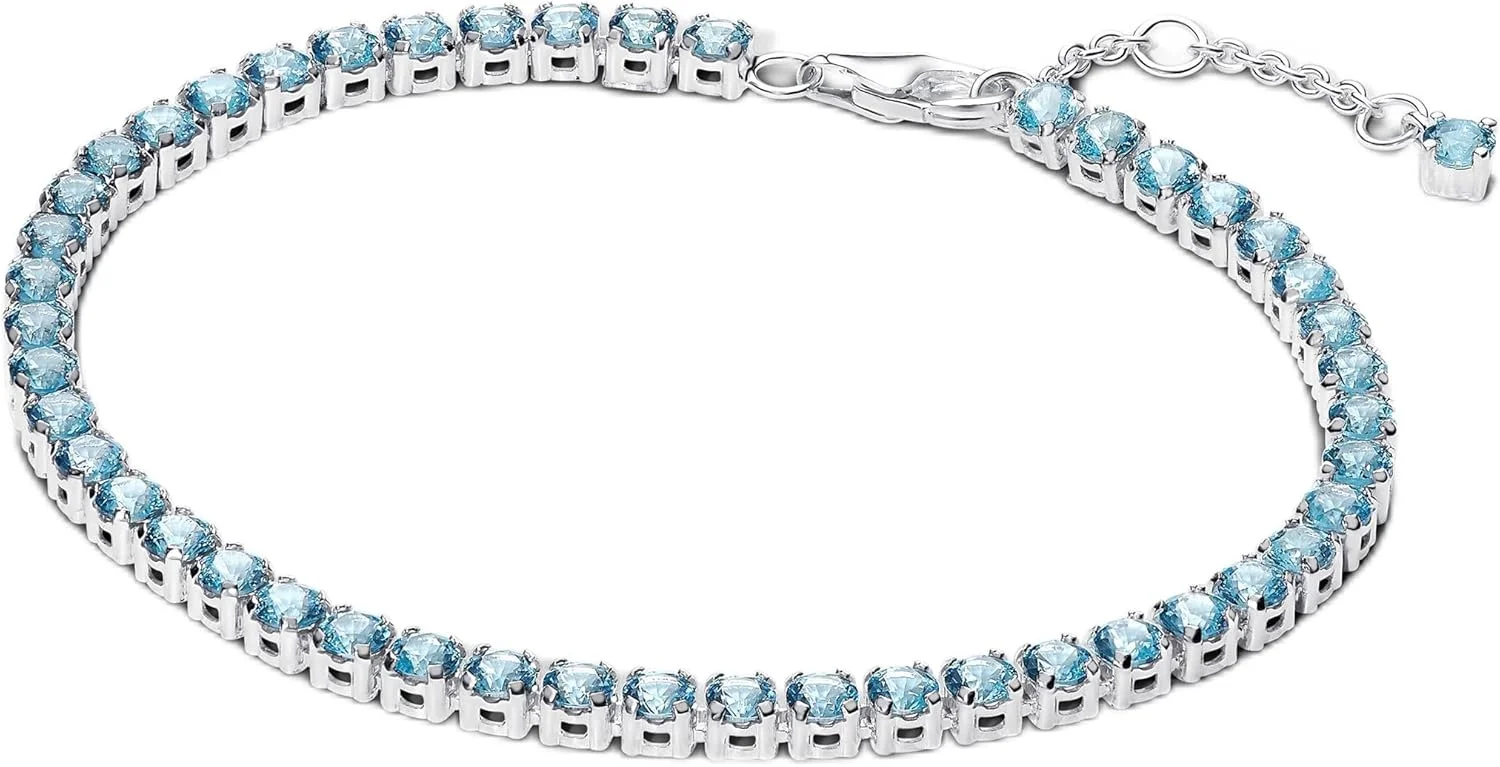 دستبند تنیس آبی درخشان از مجموعه Timeless پاندورا - نقره استرلینگ - کریستال - طول 16 سانتی متر - 591469C03-16