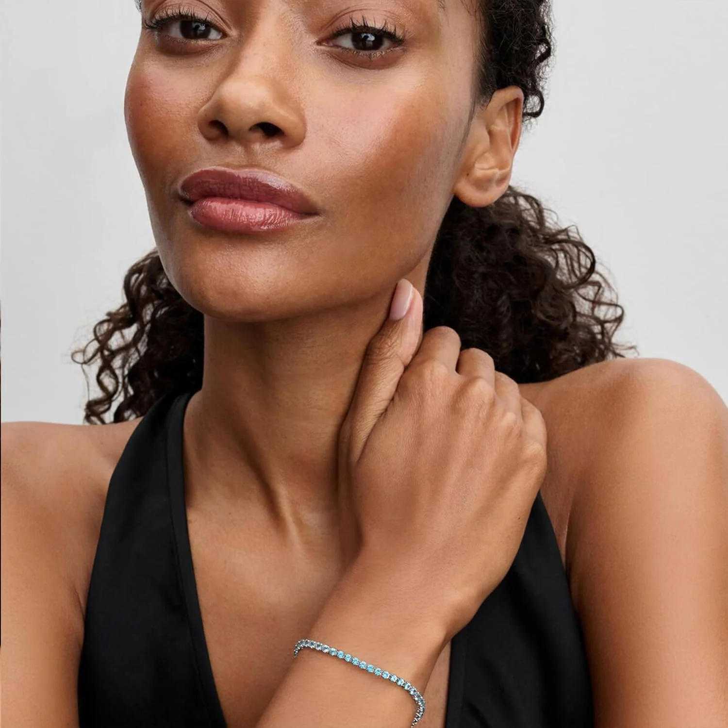 دستبند تنیس آبی درخشان از مجموعه Timeless پاندورا - نقره استرلینگ - کریستال - طول 16 سانتی متر - 591469C03-16