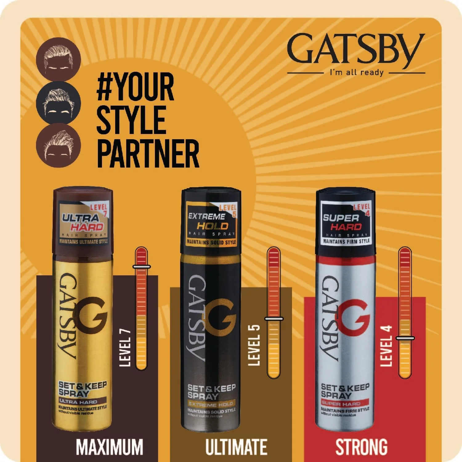 اسپری حالت دهنده و نگهدارنده فوق العاده قوی گتسبی | حداکثر قدرت حالت دهی برای یک مدل موی بی نقص | 66 میلی لیتر