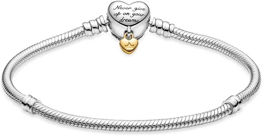 دستبند زنجیری ماری پاندورا دیزنی پرنسس، نقره استرلینگ و روکش طلای 14 عیار با زیرکونیا مکعبی شفاف دستبند زنجیری ماری پاندورا دیزنی پرنسس، نقره استرلینگ و روکش طلای 14 عیار با زیرکونیا مکعبی شفاف