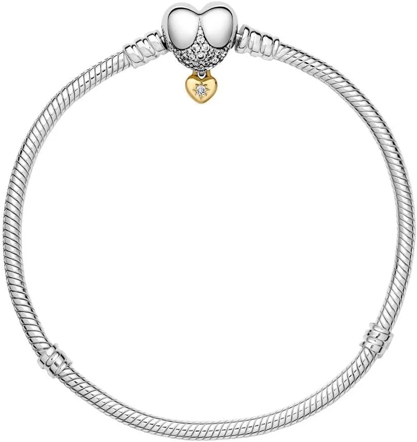 دستبند زنجیری ماری پاندورا دیزنی پرنسس، نقره استرلینگ و روکش طلای 14 عیار با زیرکونیا مکعبی شفاف دستبند زنجیری ماری پاندورا دیزنی پرنسس، نقره استرلینگ و روکش طلای 14 عیار با زیرکونیا مکعبی شفاف