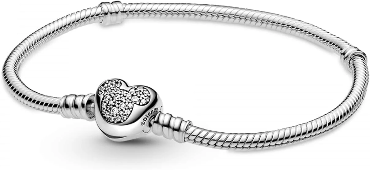 دستبند زنجیری ماری قفل قلبی میکی موس دیزنی پاندورا Moments