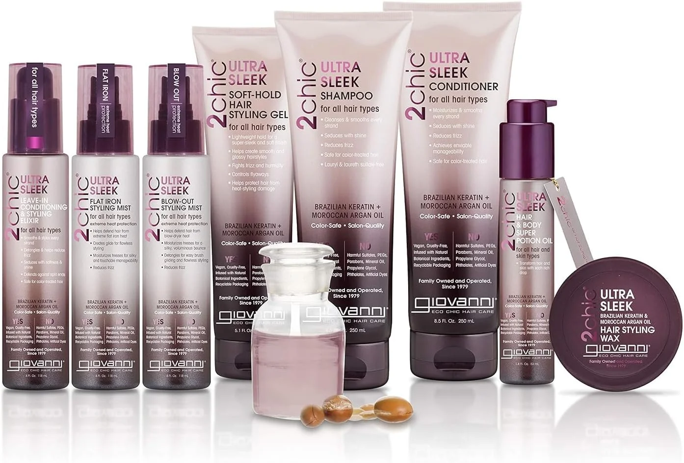 اسپری حالت دهنده موی سر جووانی 2chic مناسب اتو مو، 118 میلی لیتر - 1 عدد.