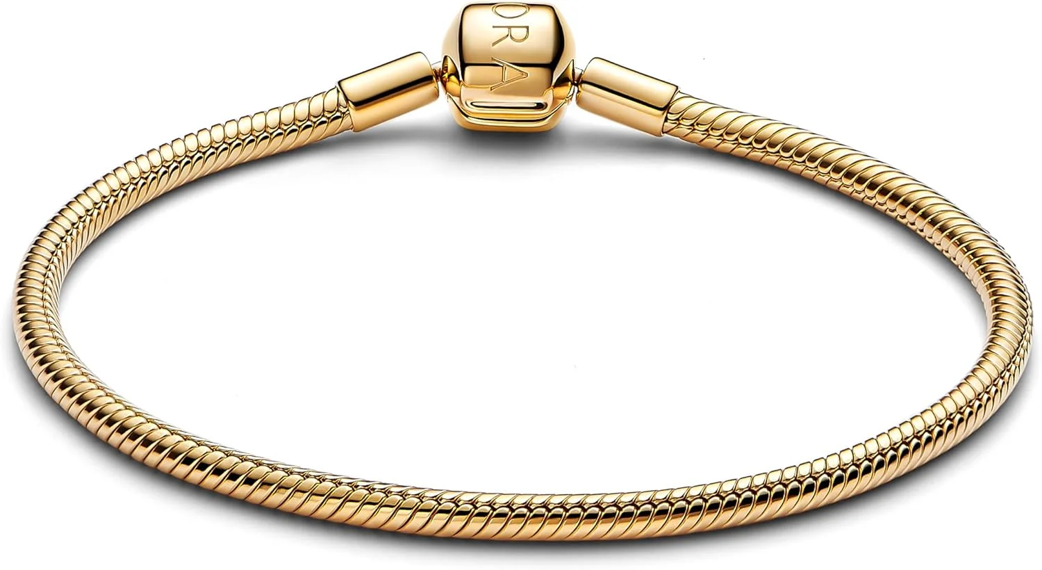 دستبند زنجیری ماری با قفل بشکه ای با روکش طلای 14 عیار برای زنان، سایز 23 سانتی متر، طلای زرد دستبند زنجیری ماری با قفل بشکه ای با روکش طلای 14 عیار برای زنان، سایز 23 سانتی متر، طلای زرد