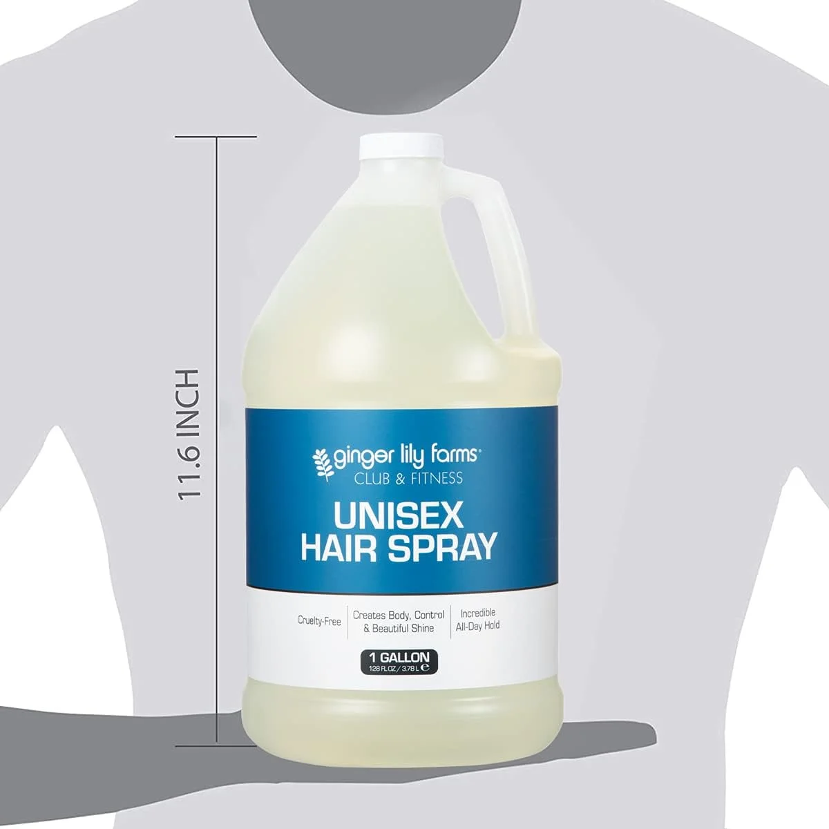 اسپری موی باشگاه و فیتنس زنجبیل لیلی فارمز، مناسب برای خانم ها و آقایان، ۱۰۰٪ وگان و بدون تست حیوانی، حجم ۳.۷ لیتر