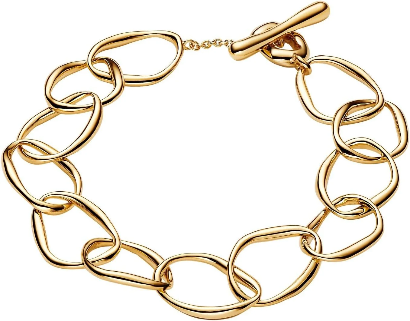 دستبند زنانه پاندورا مدل 563864C00 با طرح ارگانیک طلایی