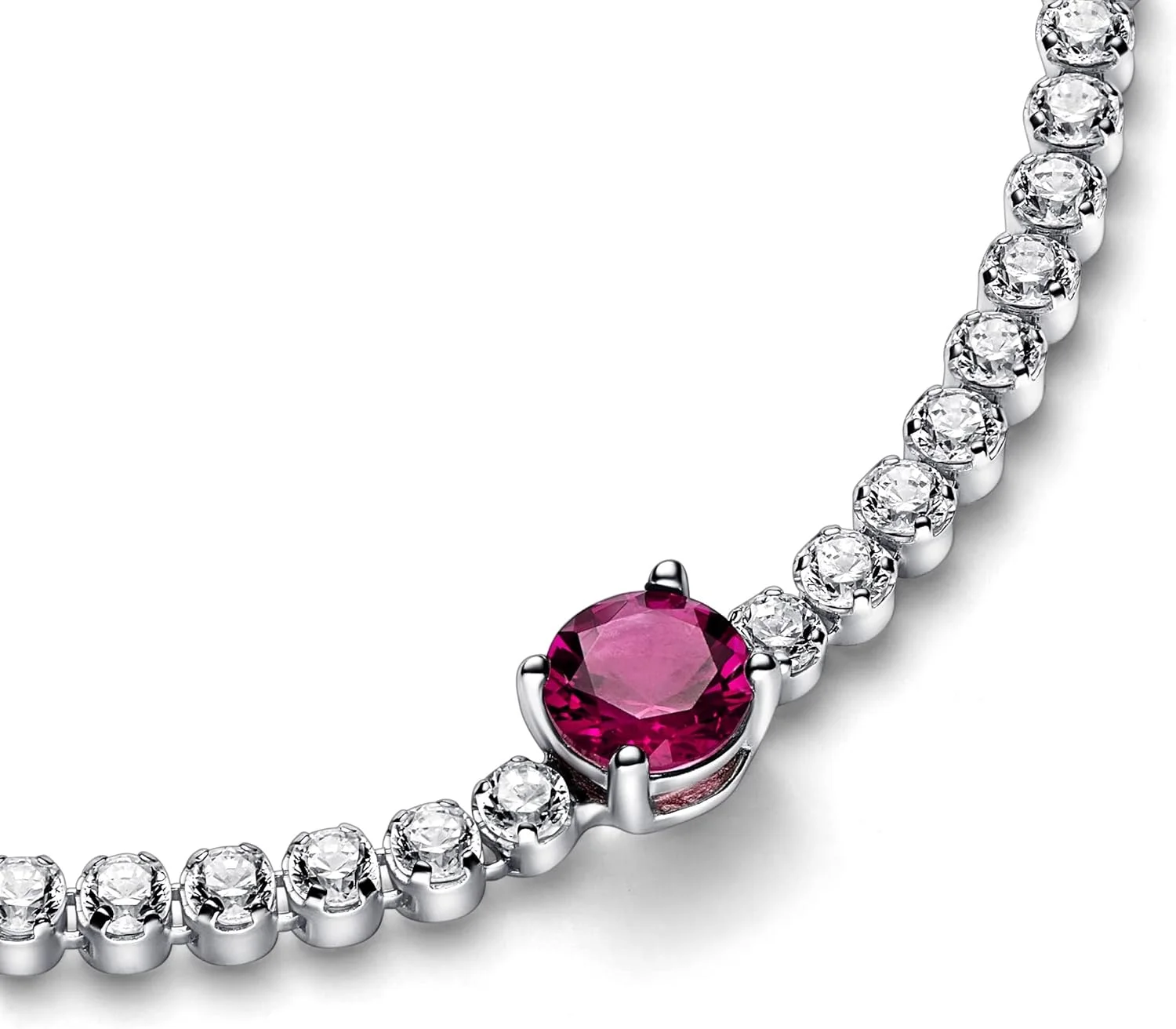 دستبند پاندورا نقره ای 925 با نگین گرد قرمز درخشان مدل 592403C01 دستبند پاندورا نقره ای 925 با نگین گرد قرمز درخشان مدل 592403C01