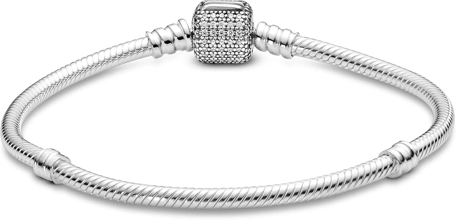 دستبند زنانه پاندورا قفل توپی پاوه نقره 925 زیرکونیا سفید - 590723CZ دستبند زنانه پاندورا قفل توپی پاوه نقره 925 زیرکونیا سفید - 590723CZ