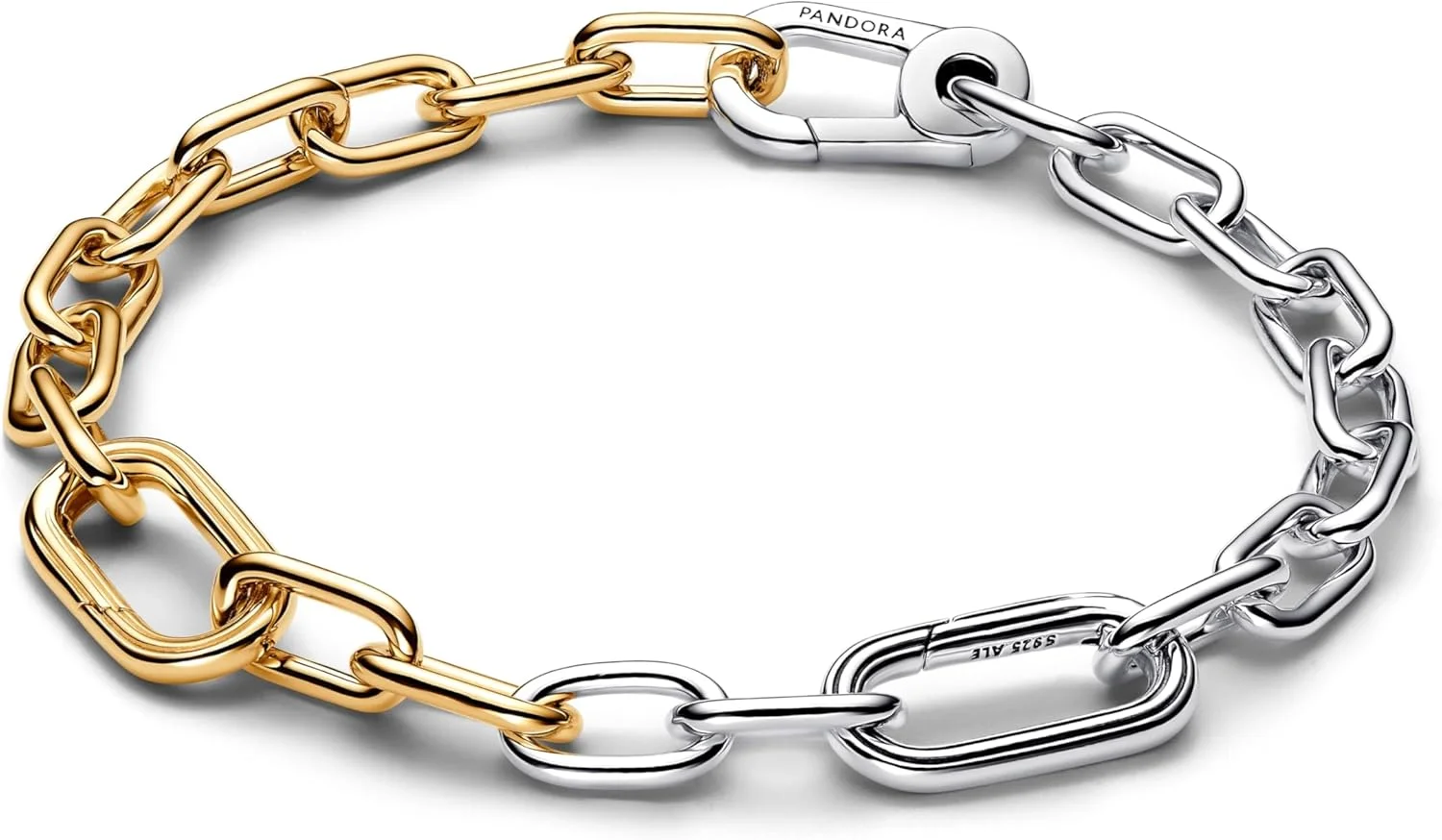 دستبند پیوندی نقره استرلینگ و روکش طلای 14 عیار، یک سایز