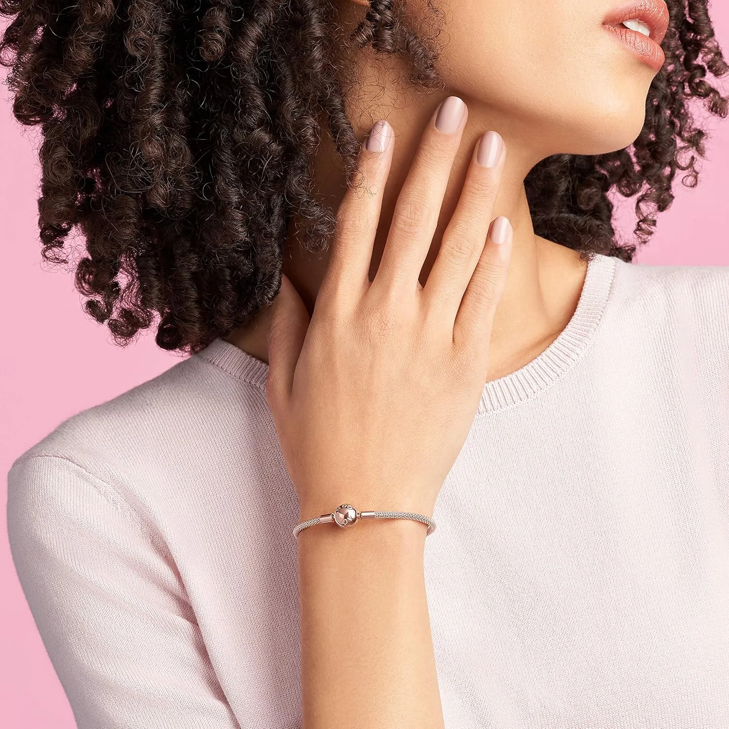 دستبند پاندورا مدل مش رز